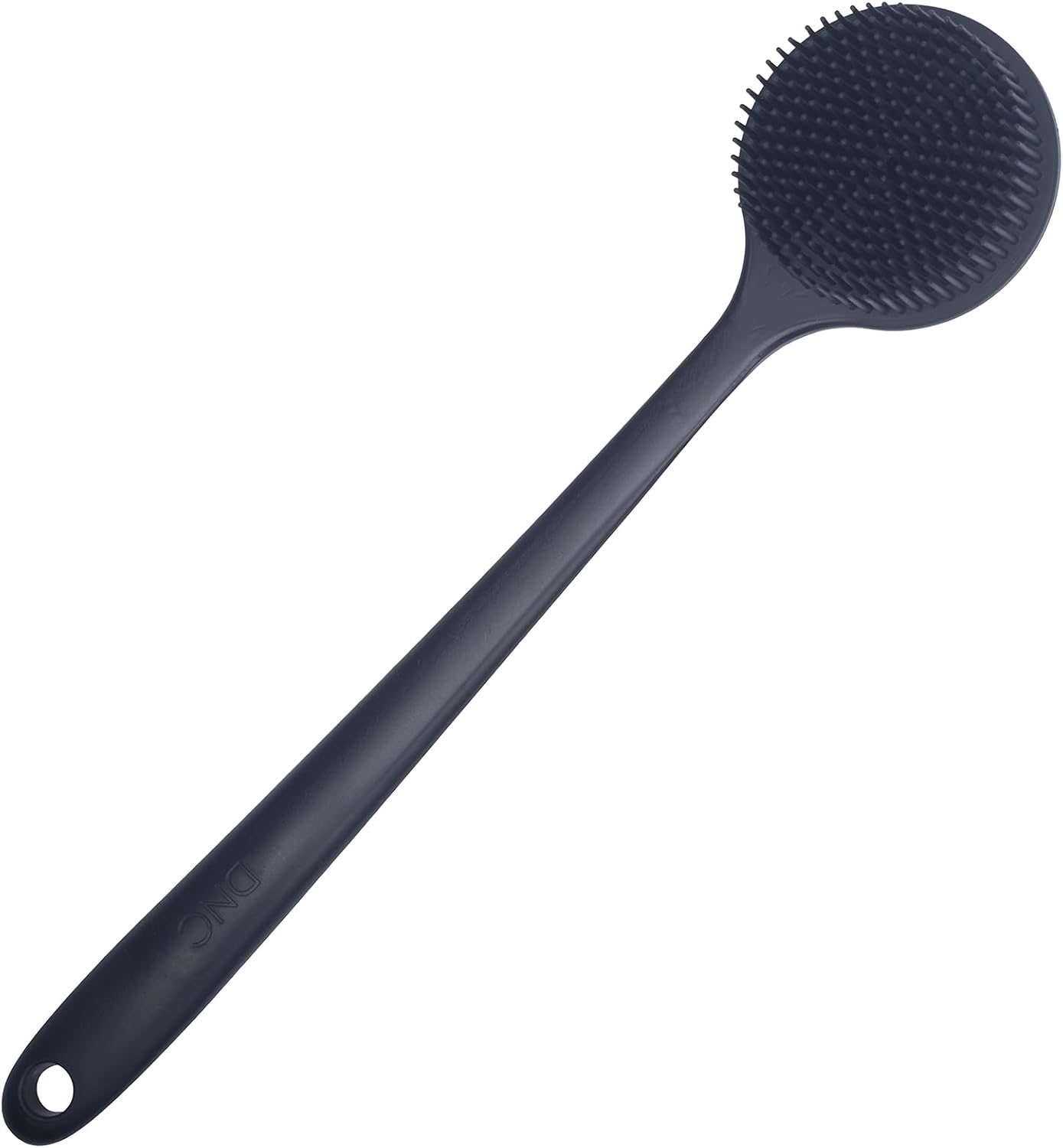 DNC Back Scrubber for Shower Soft Silicone Bath Body Brush with Long Handle (Black)
