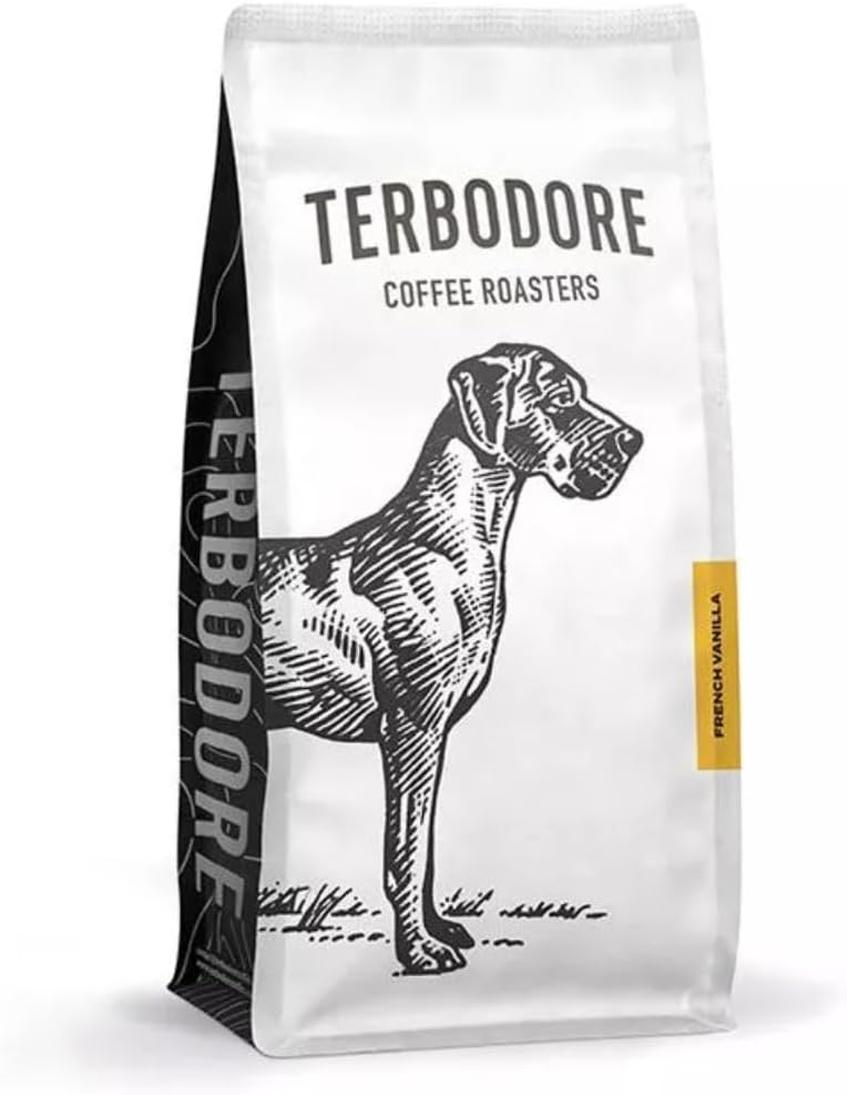 Terbodore | French Vanilla Coffee Beans | 1kg Bag | Delicious Vanilla Flavoured Bean | Subtle Aroma | Premium Grade Whole Bean | Medium Roast | Home or Cafe | French Vanilla Coffee Beans