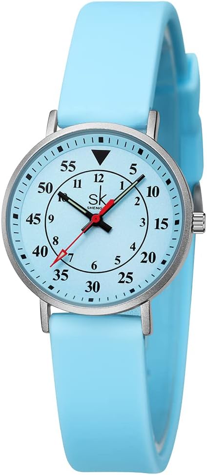 SHENGKE Casual Fashion Women Sport Watch Sweat Resistant Students Watch with Easy Read Dial and Silicone Band,Water Resistant