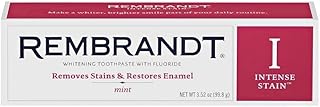 REMBRANDT Intense Stain Whitening Toothpaste With Fluoride, Removes Tough Stains, Rehardens And Strengthens Enamel, 3.5 Ounce - (Pack of 2)