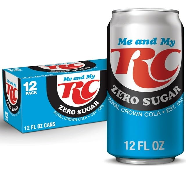RC Cola Zero Sugar Soda, 12 Fl Oz Cans, Pack of 12