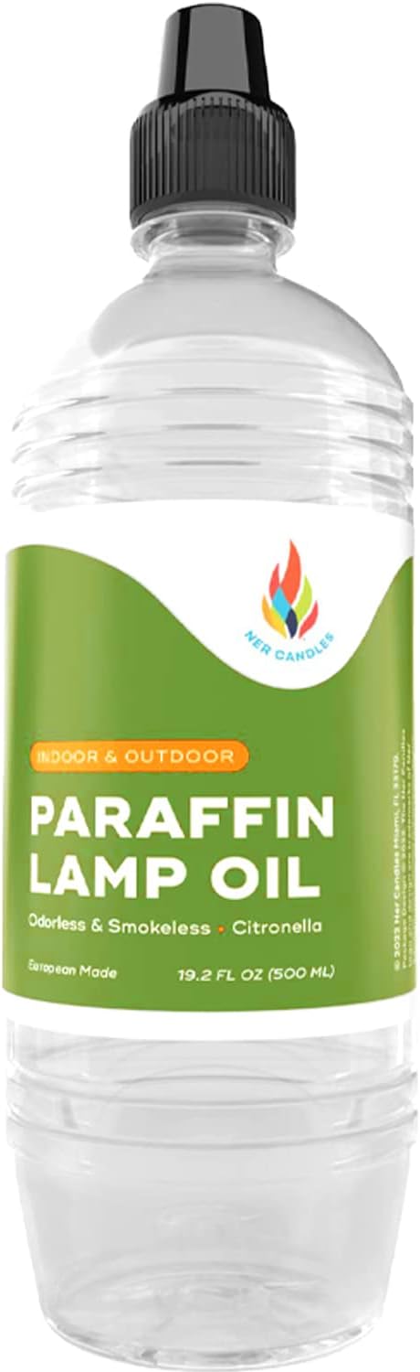 The Dreidel Company Citronella Liquid Paraffin Lamp Oil - Smokeless, Ultra Clean Burning Fuel for Indoor and Outdoor Use (1 Liter Bottle)