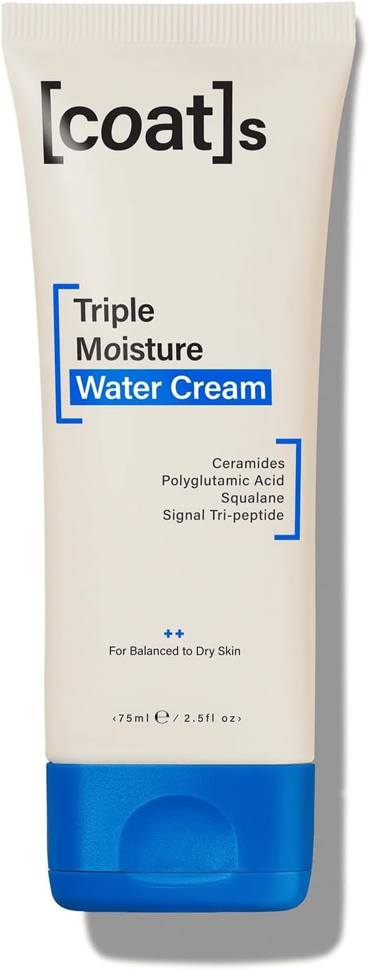 Coats Triple Moisture Water Cream – Lightweight, Oil-Free Face Moisturizer – Protects the Skin Barrier for Long-Lasting Hydration – Dermatologically Approved, Designed for Teens + Young Skin – 75ml