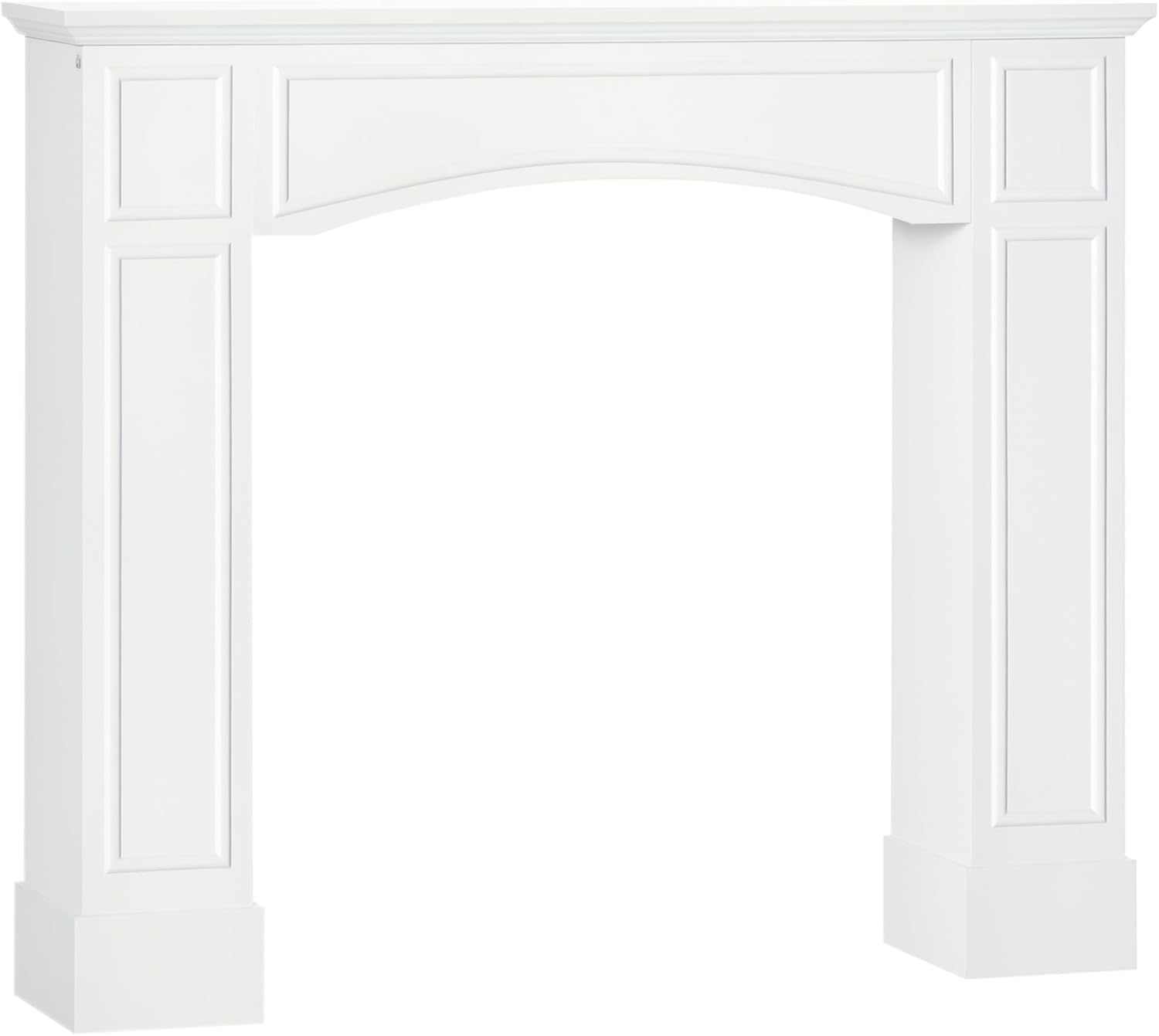 HOMCOM Modern Fireplace Mantel, Surround Mantels for Fireplace with Decorative Pattern Interior Width 29" White