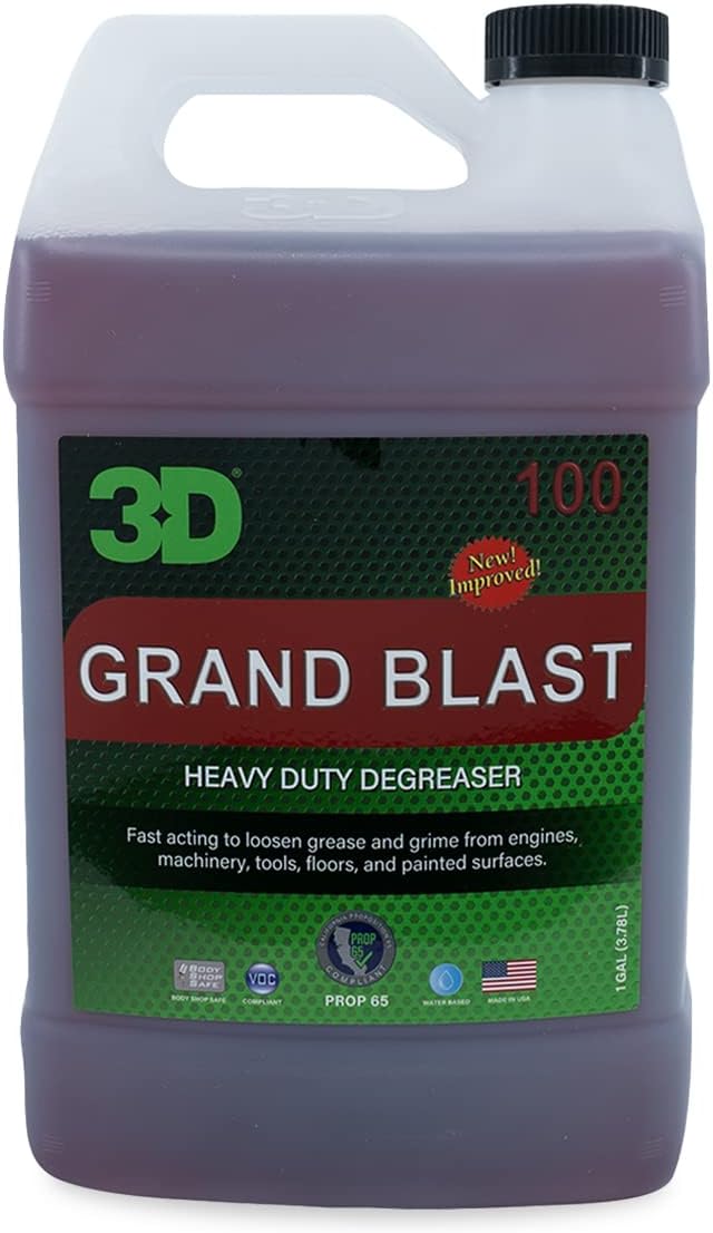 3D Grand Blast Heavy Duty Degreaser - All Purpose Cleaner Safe & Effective for Cars, Engines, Floors, Home Use - Rapidly Cleans Grease & Grime Build Up 1 Gallon