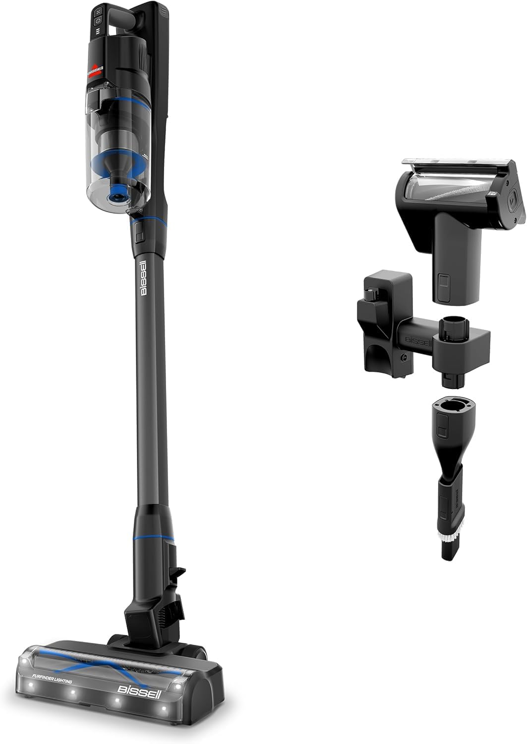 BISSELL PowerClean FurGuard 280W Self-Standing Cordless Vacuum w/Self-Cleaning Brush Roll, Strong Suction, Removeable Battery, Wall Mount, Upholstery Tool & Bright Headlights
