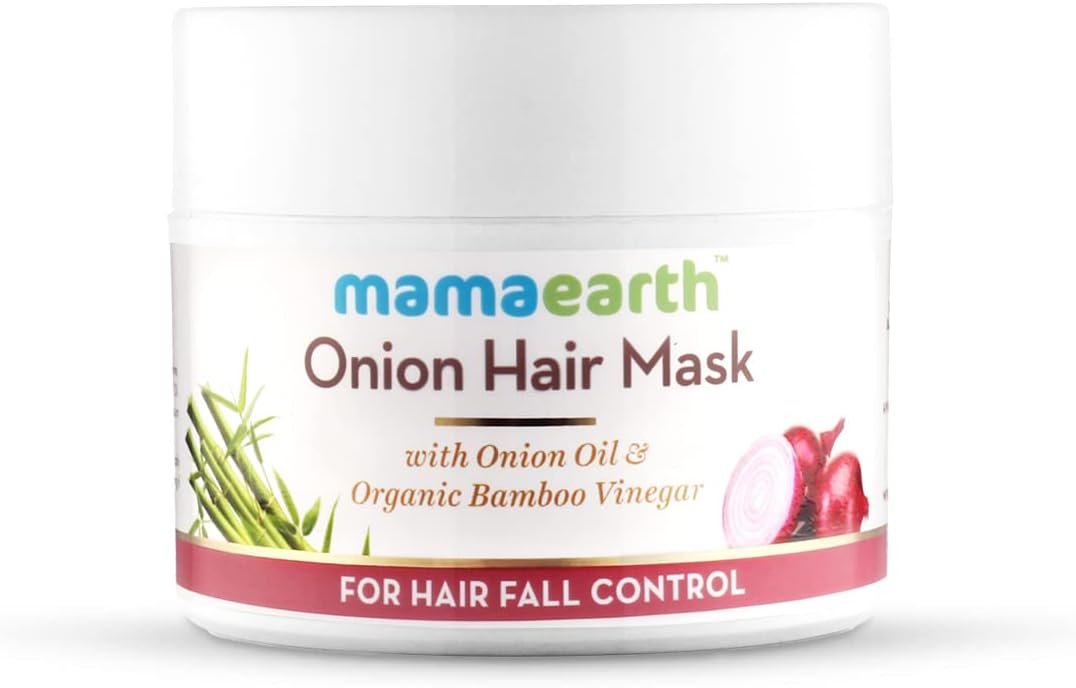 Mamaearth's Onion Hair Mask for Hairfall Control with Organic Bamboo Vinegar 200ml
