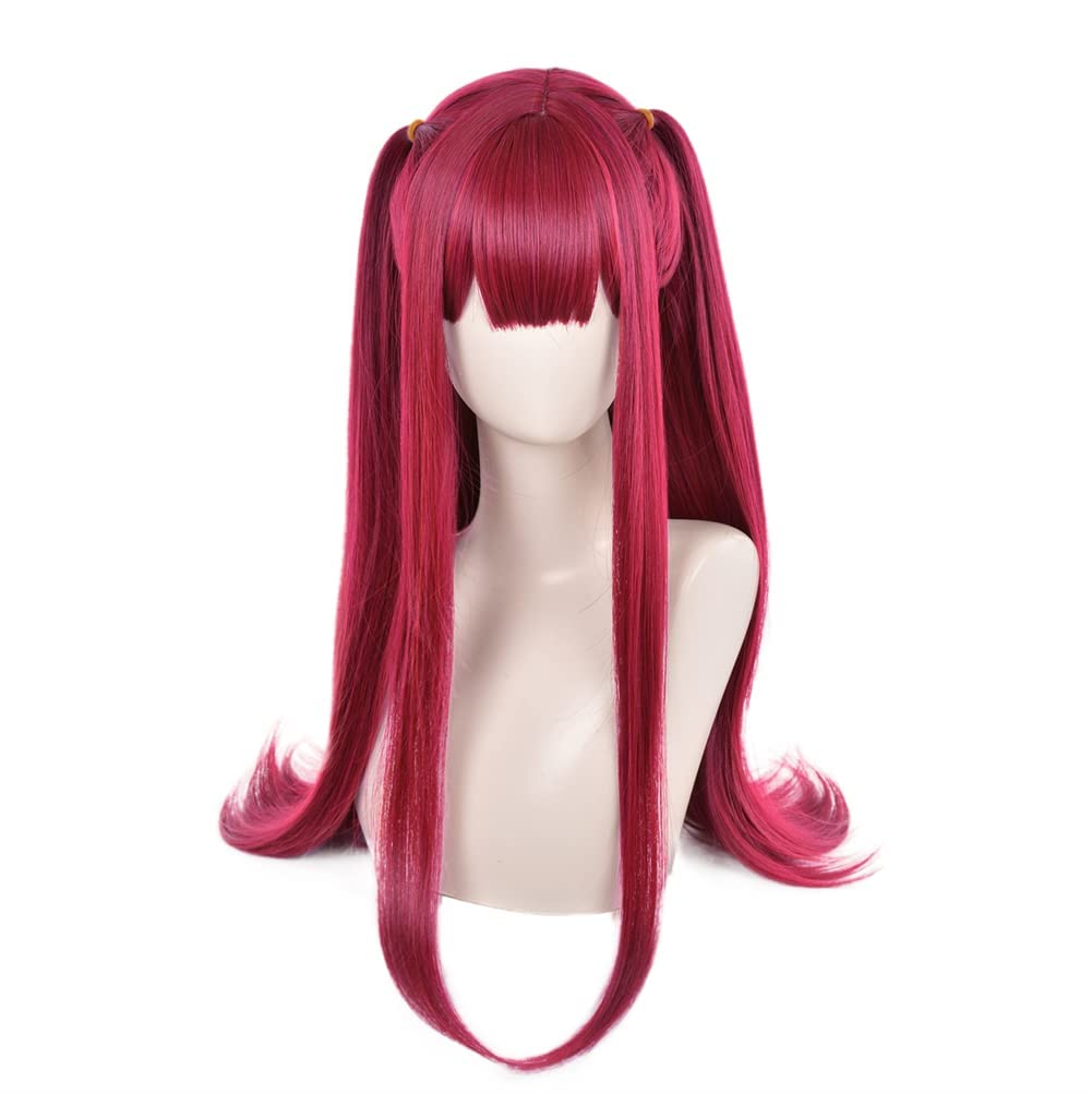Anime Long Straight Grape Red Wig Halloween Cosplay Costume Wig