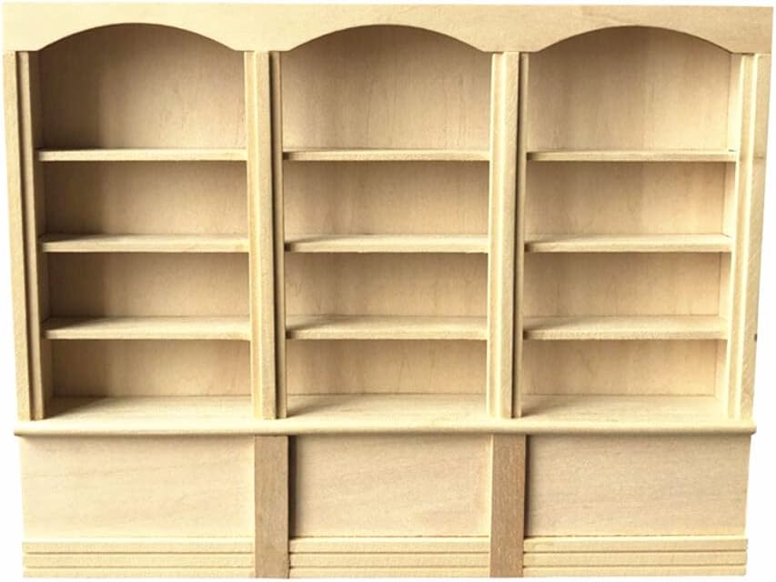 EatingBiting 1:12 Dollhouse Miniature Furniture Wooden Display Cabinet Bookcase Book Shelf Cabinet Wardrobe Model for Fairy Garden 23 x 17.9 x 2.8cm / 9.1 x 7.0 x 1.1inch