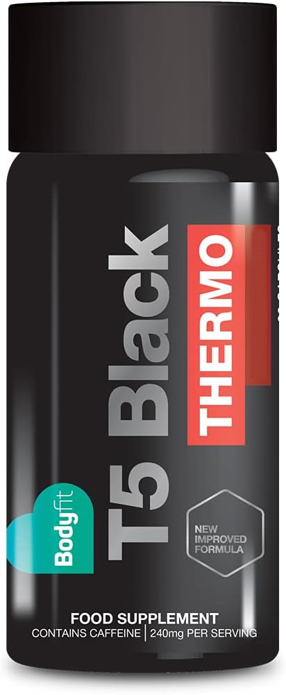 Bodyfit T5 Black Thermo - T5 Thermogenic Pills - Workout Boosting Weight Management Formula - 60 Capsules