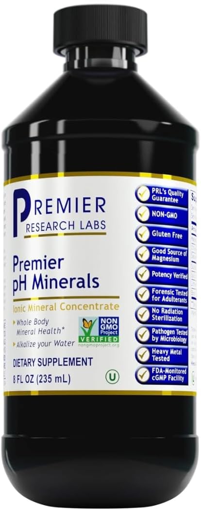 Premier Research Premier pH Minerals, Supports Whole Body Mineral Health, Broad Spectrum Liquid Concentrate from Utah's Great Salt Lake Minerals, 8 Oz (235 ml)