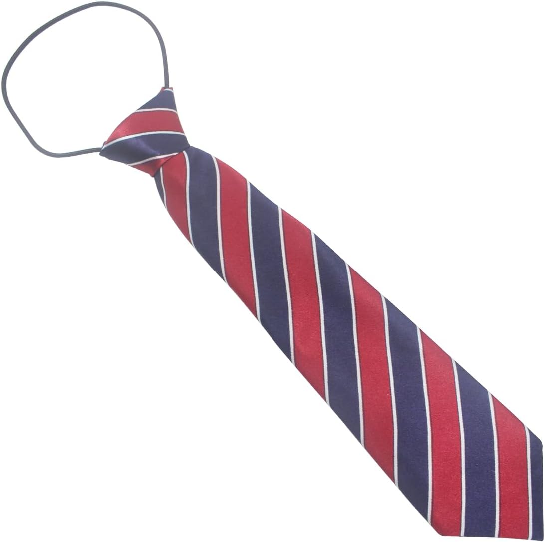 TAOSHENG Fashion One Size Kids Elastic Tie, 29CM Length Modern Stripe Pre-Tied Children Necktie for Boys Girls Wedding Graduation School Uniforms