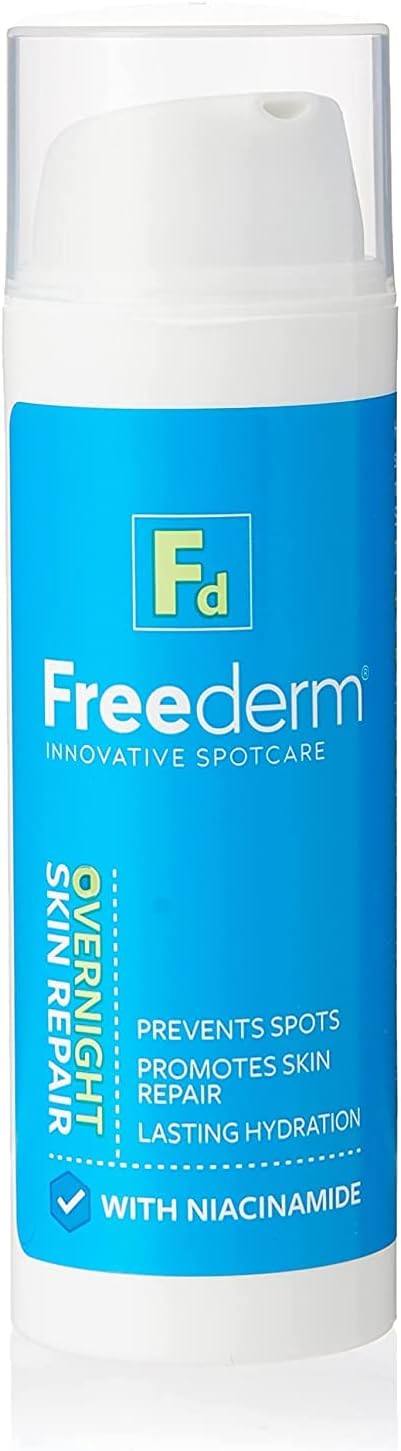 FREEDERM Overnight Skin Repair for Spot Prone Skin, Visibly Reduces Spots and Redness, With Niacinamide and Vitamin B3, Clear, 50 ml