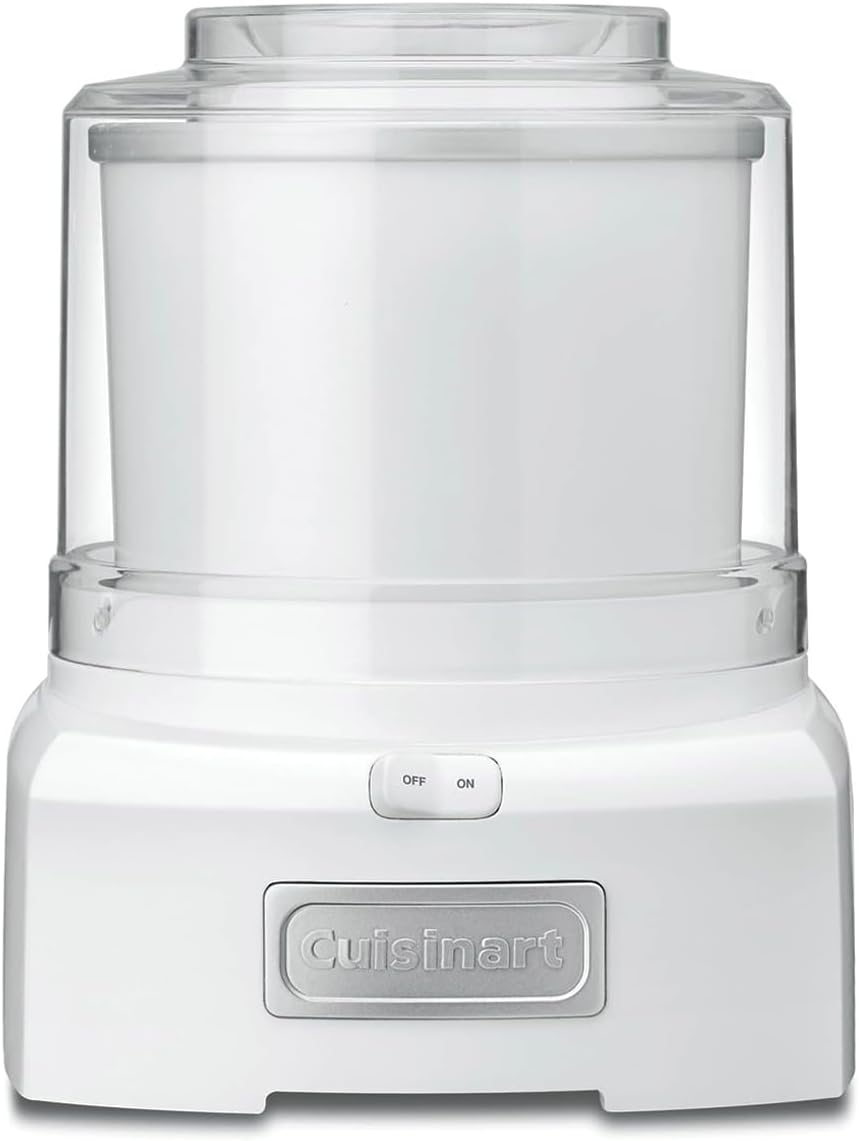 Cuisinart Cool Scoops Ice Cream Maker | Homemade Gelato & Ice cream machine in 25 Mins | Sorbet Maker | Frozen Yogurt Maker | Family size | 1.4L churning bowl | ICE21, White