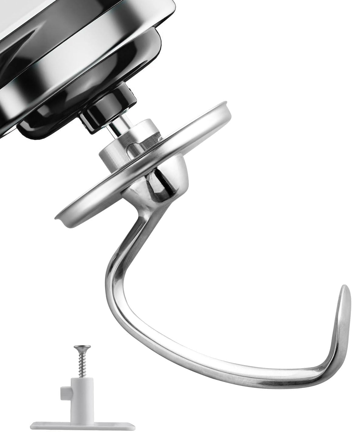 Tanice Stainless Steel Dough Hook for Kitchenaid, Kitchen Bread Mix Hook Stand Mixer Fits 4.5-5 Quart Bowls, Stand Mixer Replacement Parts for Efficient Kneading of Bread, Pizza, Pasta, and Cookies