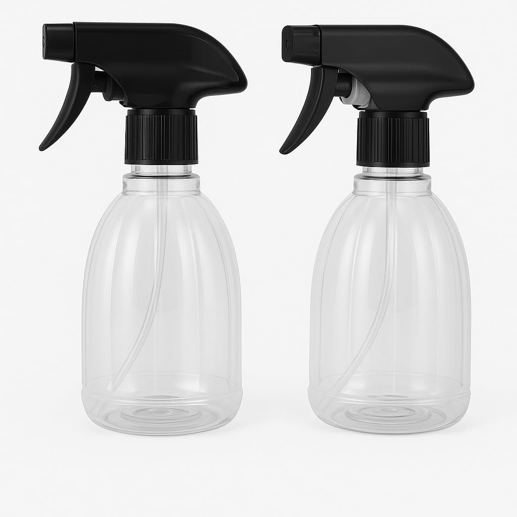 NAEEM SONS (2 pack) Empty Spray Bottle 400ml with adjustable trigger Plastic Bottles Spray Bottles for Plants,Gardening, Cleaning, Hairdressing Mist Spray Bottle