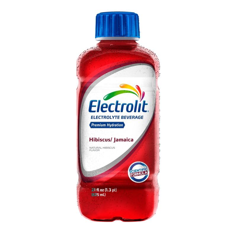 Electrolit Hydration Electrolyte Drinks, Sports Beverages with Electrolytes, Magnesium, Calcium & Potassium, Recovery Drink for Post Workout, 12 Pack (Hibiscus/Jamaica)