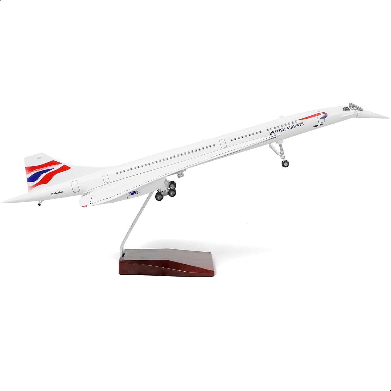 NUOTIE 1:125 Concorde Airplane Pre-Build Diecast Model(British Airways)