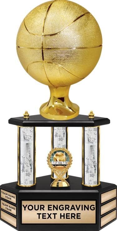 Crown Awards 23.5" Silver Stars Regulation Size Basketball Perpetual Trophy Prime