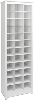 Prepac White Tall Storage Cabinet, Shoe Cabinet, Entryway Furniture with 36 Shoe Cubbies 13"D x 23.5" W x 72.5" H