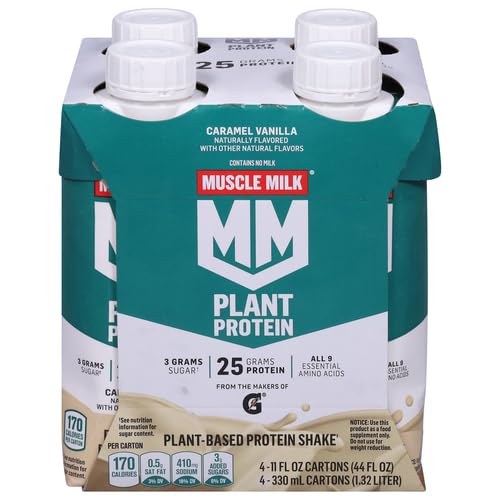 Muscle Milk Plant Protein Vanilla Caramel 11oz 4pk