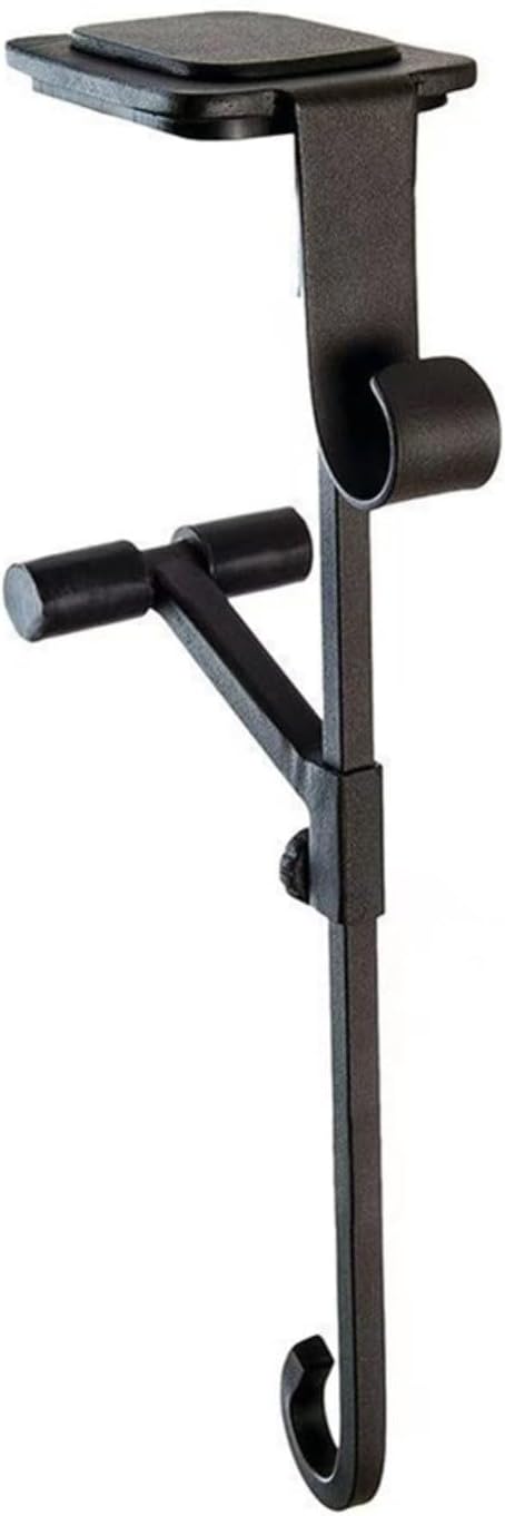 Heavy Duty Cast Iron Adjustable 2-in-1 Garland and Stocking Hanger for Fireplace Mantel, No Drill Double Hook Holiday Decoration Holder, Fits Mantels up to 8.5 Inches(Hook 2 - Single Load)