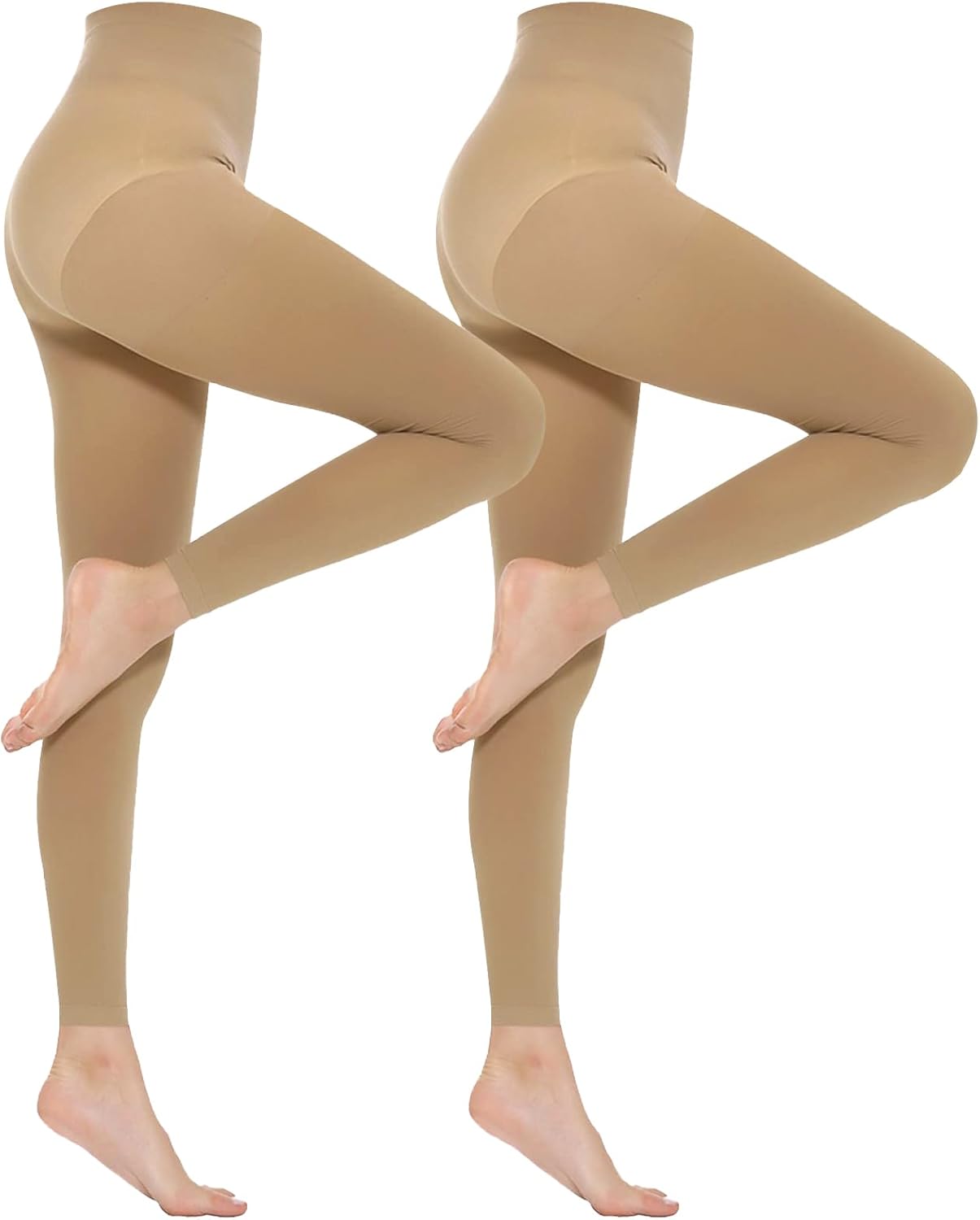 MANZI Women's 2-6 Pairs Opaque Control Top Tights Comfort Stretch 70 Denier Pantyhose