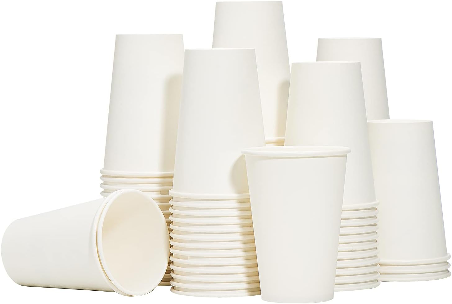 RACETOP Hot Paper Coffee Cups 12 oz [300 Pack], Disposable Coffee Cups 12 oz, Upgraded Weight Of Paper, White