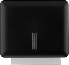 Multifold Paper Towel Dispenser Wall Mount (Black), Folded Hand Towel Dispenser for Bathroom/Restroom (Holds up to 300 Towels), Commercial Paper Towel Holder, Trifold Paper Towels Dispenser by EnBath