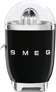 SMEG 50's Retro Style Citrus Juicer with Drip Free Spout, Automatic Activation, and Efficient Straining, Black