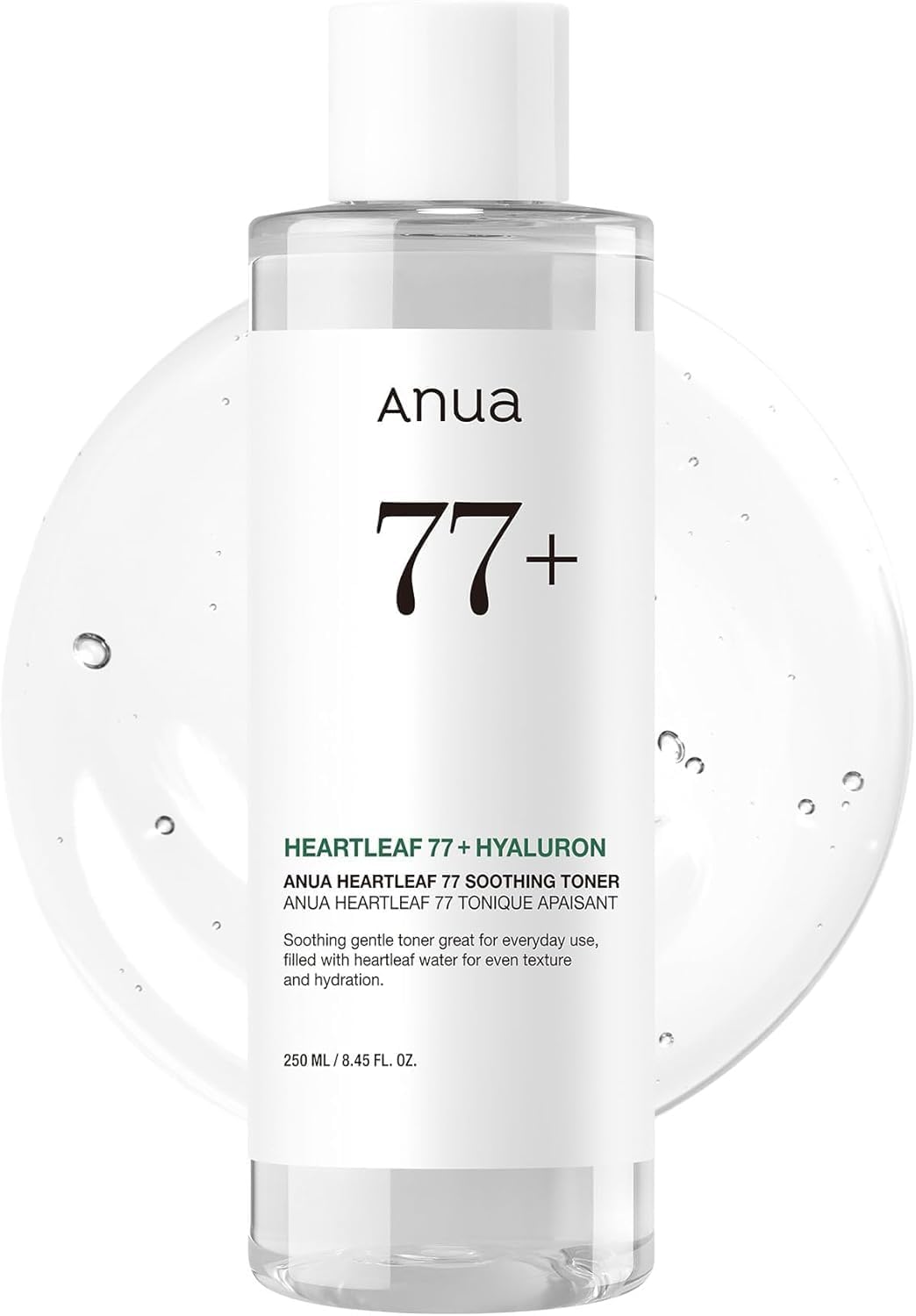 ANUA Heartleaf 77 Soothing Toner, Moisturizing & Calming Facial Toner for Glass Skin, Panthenol, Hyaluronic Acid, Hydration for Sensitive Skin, Vegan, Korean Skin Care, 250ml/8.45 fl.oz.