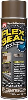 Flex Seal, 14 oz, Brown, Stop Leaks Instantly, Waterproof Rubber Spray On Sealant Coating, Perfect for Gutters, Wood, RV, Campers, Roof Repair, Skylights, Windows, and More