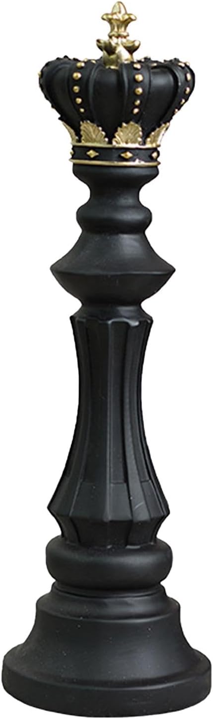 Resin Chess Piece Decor | King and Queen Figurine Statues | Craft Ornaments | Tabletop Decoration for Home