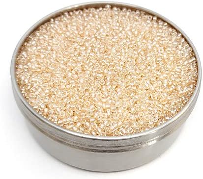 Bohemia Crystal Valley Preciosa Seed Beads 20g 11/0 (2.1mm) Crystal Pearl Pastel Salmon Round Glass Seed Beads