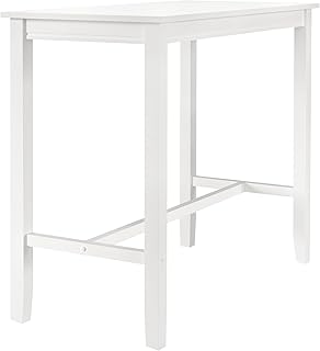 Linon White Bar Height Claridge Wooden 42" Pub Table