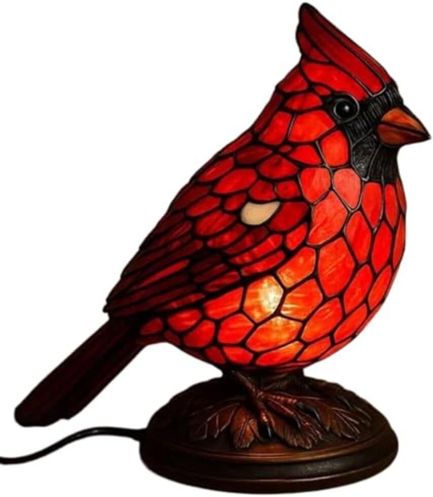 Lamp Resin Cardinalis Night Light for Living Room Home Decor with Soothing Ambient Glow and Nature Design