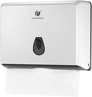 CHUANGDIAN Multifold Paper Towel Dispenser Wall-Mounted Bathroom Tissue Dispenser for Business Commercial Use (White)