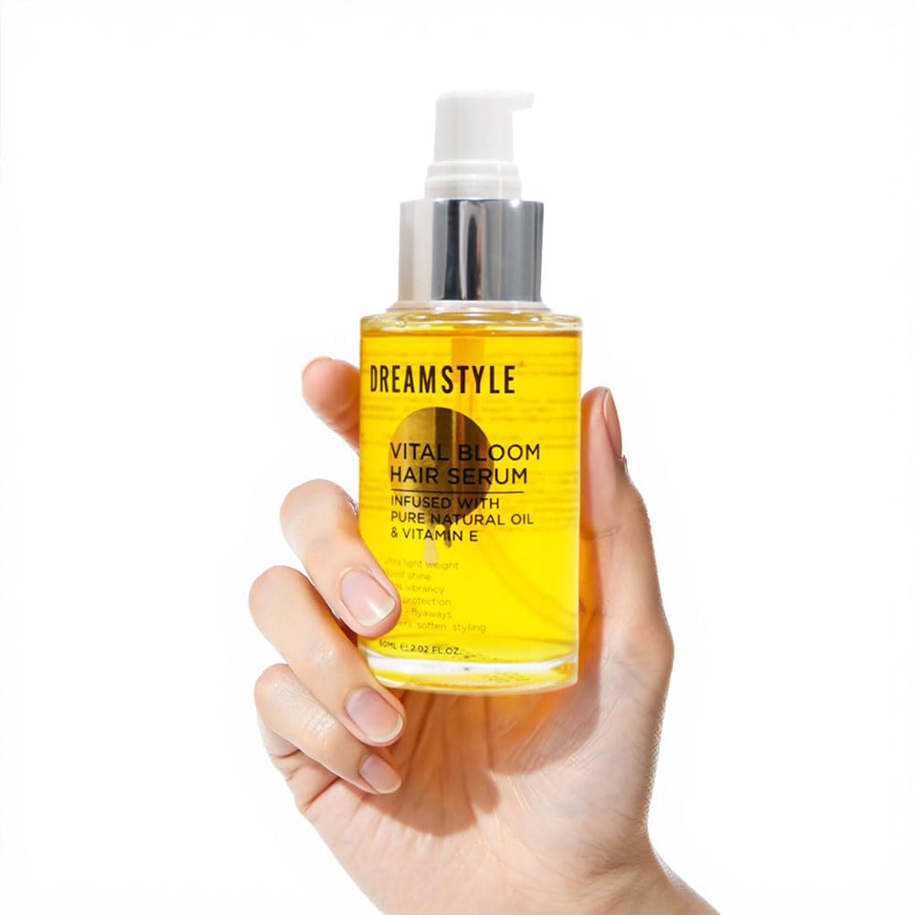 Hair Oil Vital Bloom Hair Serum, pure natural oil & vitamine, Smooth Frizz and Add Shine Strengthens, All Hair Types (2.02 Fl Oz)