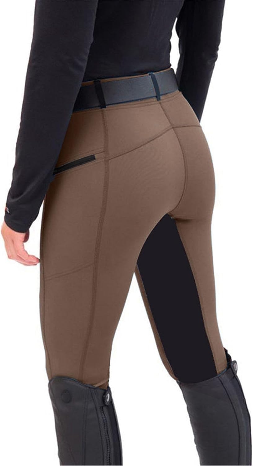 Horse Riding Leggings Women Equestrian Breeches Horse Riding Tights Knee-Patch Horseback Belt Loops Yoga Leggings Tights