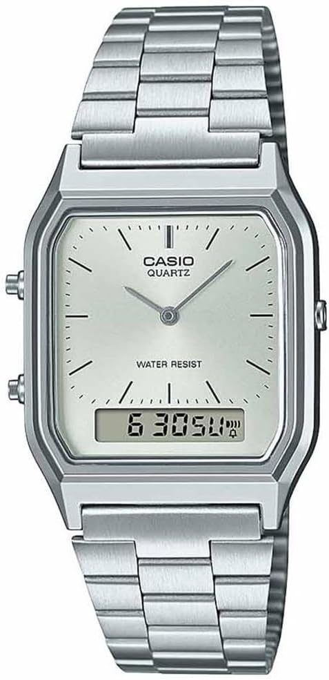 Casio Unisex's Analogue-Digital Quartz Watch with Stainless Steel Strap AQ-230A-7AMQYES