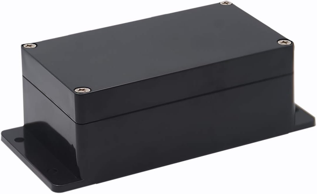 Project Box IP65 Waterproof Dustproof Junction Boxes ABS Plastic DIY Electronic Case,Indoor & Outdoor Electrical Power Cord Enclosure with Fixed Ear Black 6.22 x 3.54 x 2.36 inch(158x90x60mm)
