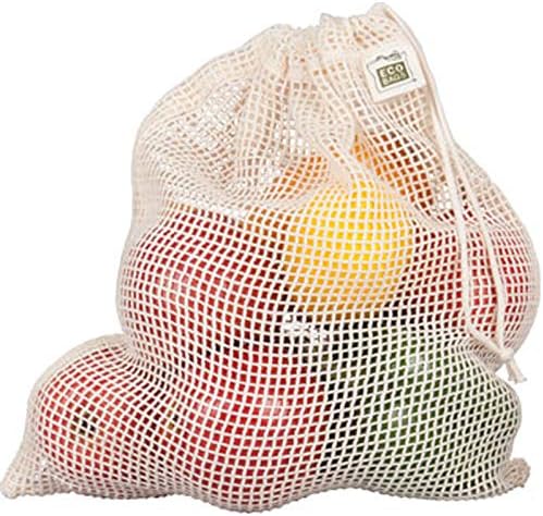 IMFAA Mesh/Produce Reusable Cotton Drawstring Grocery, Vegetable Storage Bags (10, Small(20x30) Cm)