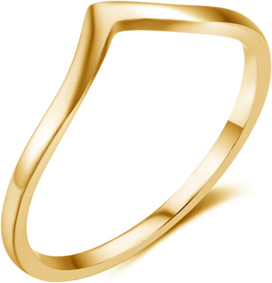 Jude Jewelers Stainless Steel Pointed Chevron Classical Simple Plain Statement Promise Ring