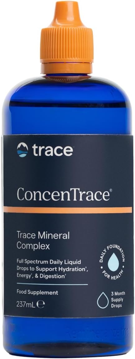 Trace Minerals ConcenTrace Mineral Drops | 237ml, 96 Days Supply | Supports Energy, Digestion, Bone Health & Hydration | 70+ Ionic Trace Minerals inc Magnesium, Iron, Zinc & Electrolytes | Vegan