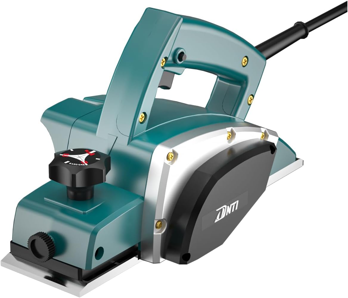 DNTI-3.8 AMP Electric Hand wood Planer depth 0-1 mm16000rpm Hand Planers Woodworking Tool 3-1/4 Inch Hand power Planer Handheld Planer for Wood Chamfer DIY model (2920B)