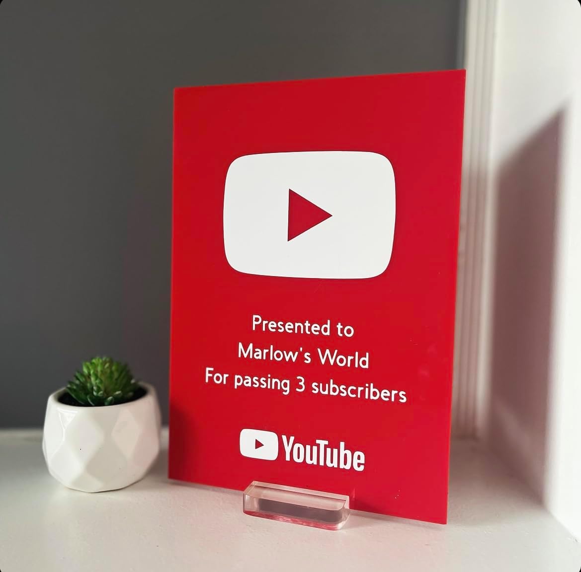 Red YouTube Subscriber Play Button Award