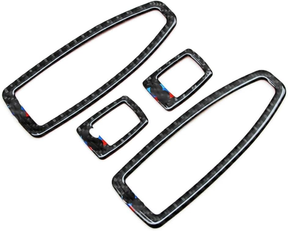 GFDSGRE Car Interior Mouldings Car Door Window Switch Frame Cover Trim Carbon Fiber Molding Sticker Kit Fit Use For BMW F20 F30 F34 F36 F48 1 3 4 Series Accessories Interior Mouldings
