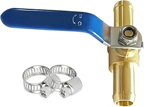 Brass 5/8 Inch Heater Control Valve, Car Heater Air Conditioning Ball Valve with 90 Degrees Operation Handle, 5/8" Hose Barb Automotive Heater Water Valve Fittings