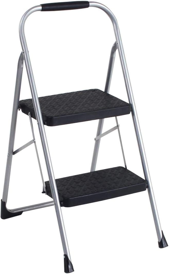 COSCO 2-Step Big Step, Steel Step Stool, Gray