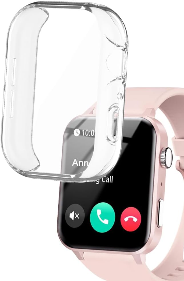 Watch Cases compatible with IOWODO R30 PRO 1.85” Smart Watch, TPU Case with Screen Protector, Protecting Watch Body & Screen